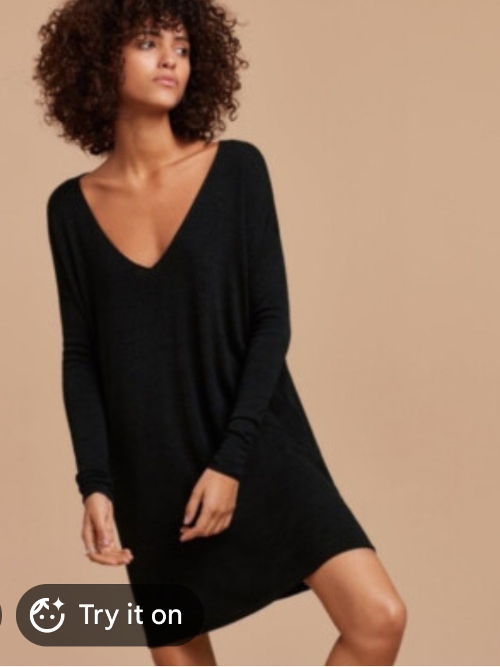 Wilfred Free Gail sweater Neutral Light Gray V-Neck Dress